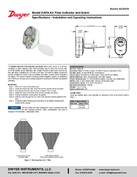 Thumbnail of document Manual - DAFA Air Flow Indicator and Alarm